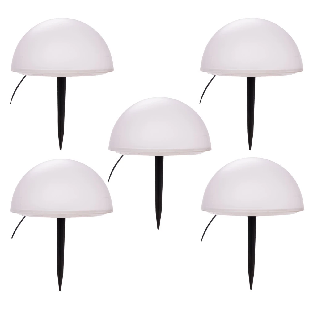 LED-Solargartenstecker-Set 5 Stück Halbkugel Mit Erdspießen 3 LED-Solargartenstecker-Set 5 Stück Halbkugel Mit Erdspießen