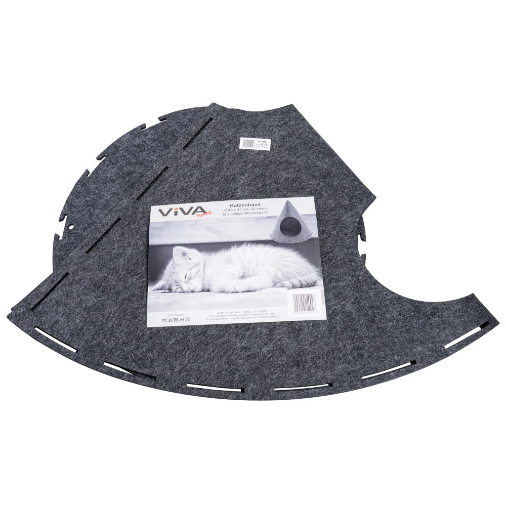 Katzenzelt Zusammenfaltbar Ø 49 X 47cm Aus Filz 4 Katzenzelt Zusammenfaltbar Ø 49 X 47cm Aus Filz – Bild 2