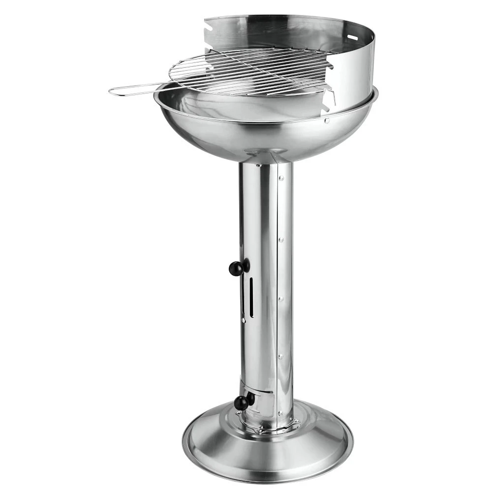 Säulengrill Rund Aus Edelstahl Mit Bodenplatte 4 Säulengrill Rund Aus Edelstahl Mit Bodenplatte – Bild 2