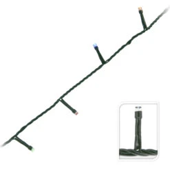 LED-Lichterkette Mit 120 Kaltweißem Und Buntem LEDs, 8 Funktionen Und Timer