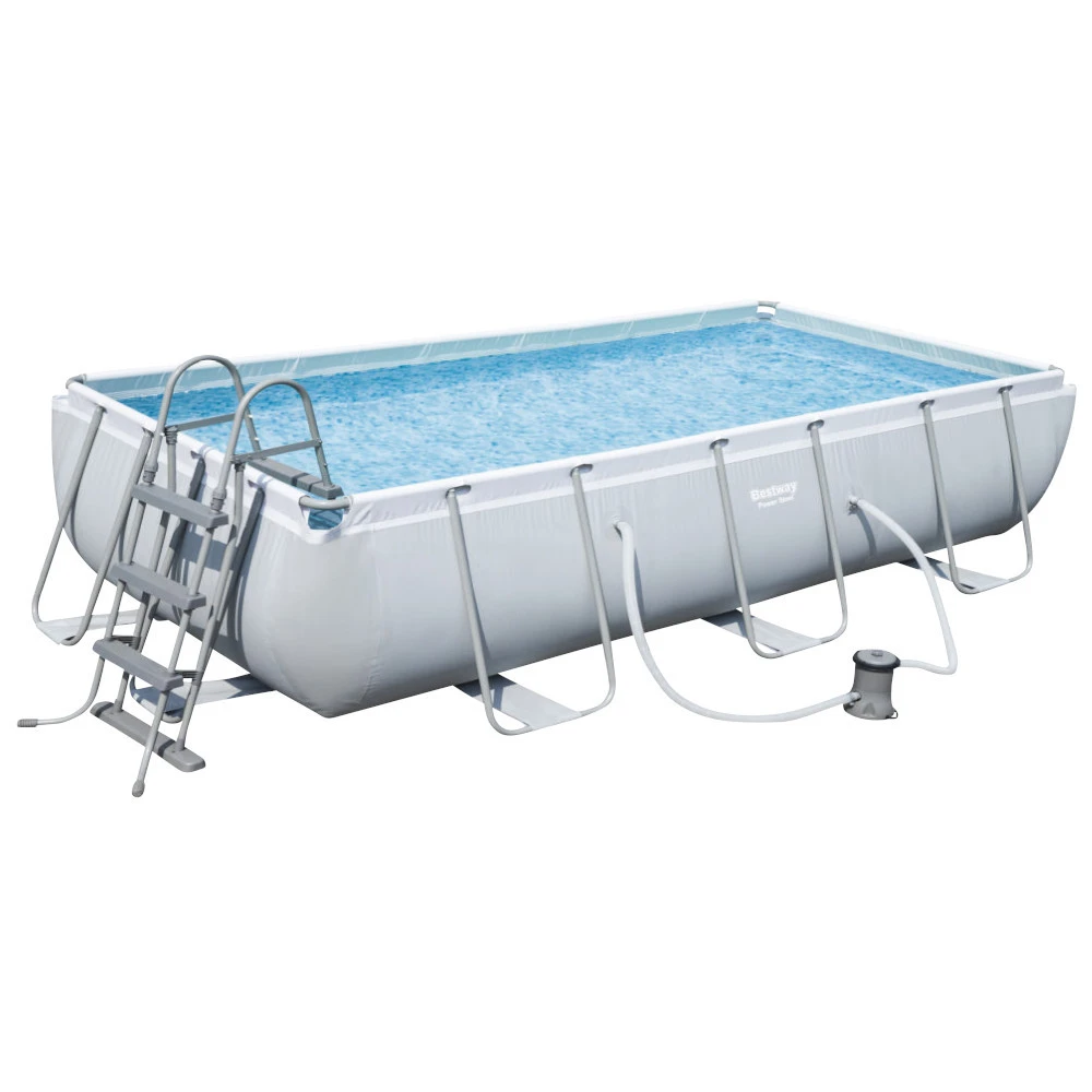 Bestway XXL Swimming Pool Rechteckig Mit Stahlrahmen Und Passender Leiter 3 Bestway XXL Swimming Pool Rechteckig Mit Stahlrahmen Und Passender Leiter