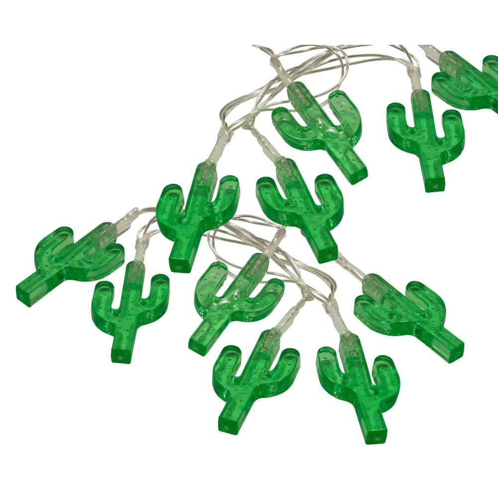 LED-Lichterkette 120 Cm Mit Kaktusmotiv, 10 LEDs Und Timerfunktion 3 LED-Lichterkette 120 Cm Mit Kaktusmotiv, 10 LEDs Und Timerfunktion