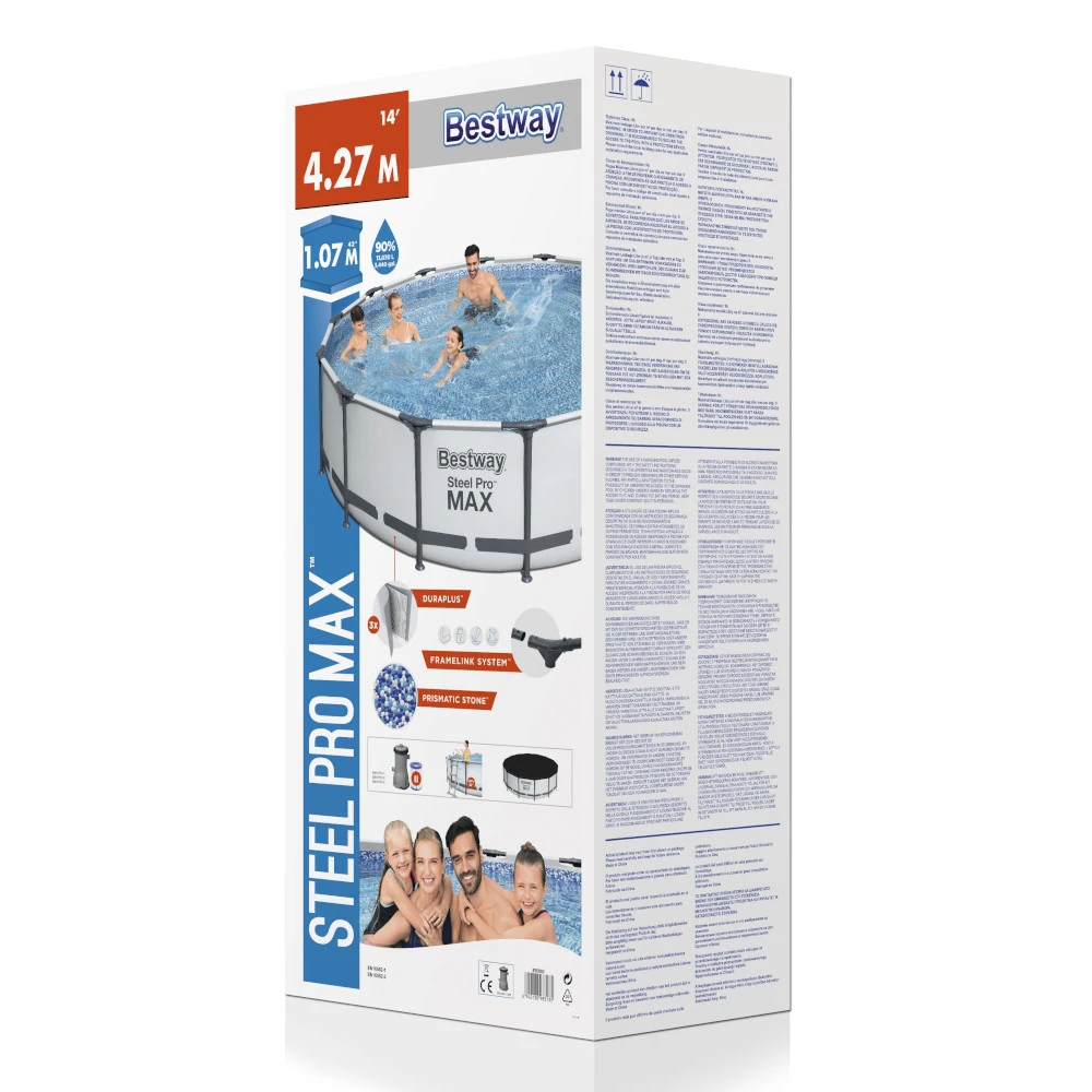 Bestway Steel Pro MAX Frame Pool Ø427x107 Cm Rund Komplett-Set 5-teilig 12 Bestway Steel Pro MAX Frame Pool Ø427x107 Cm Rund Komplett-Set 5-teilig – Bild 10