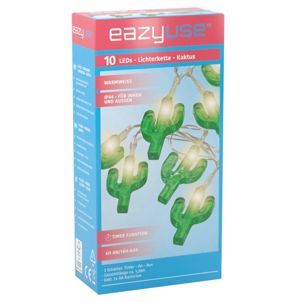 LED-Lichterkette 120 Cm Mit Kaktusmotiv, 10 LEDs Und Timerfunktion 4 LED-Lichterkette 120 Cm Mit Kaktusmotiv, 10 LEDs Und Timerfunktion – Bild 2