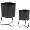 Blumentopf-Set 2-teilig Aus Schwarzem Eisen Mit Gestell -Prosper Garten Geschaft ZomiF7YY3A9ypQ 1280x1280