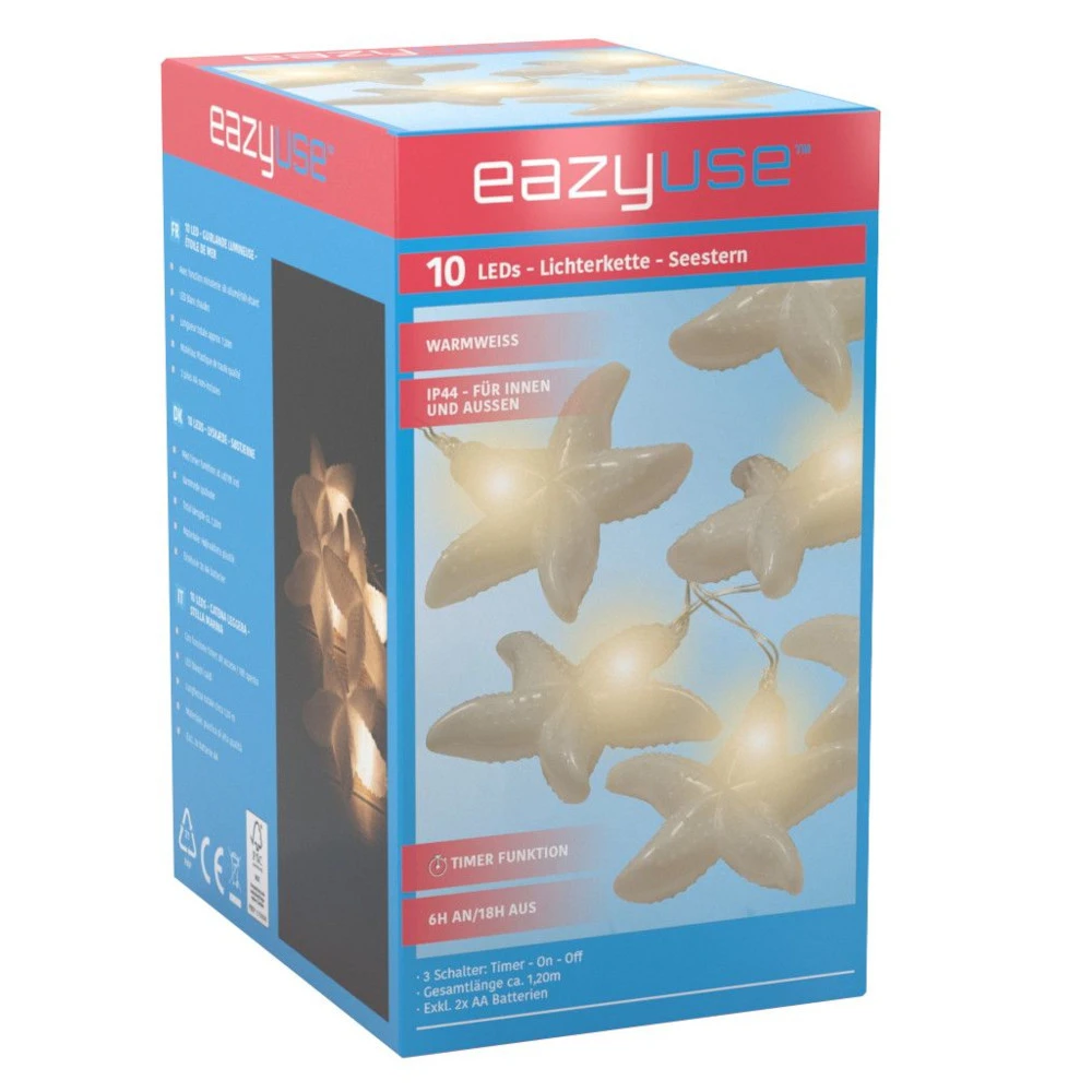 LED-Lichterkette 120 Cm Mit Seesternmotiv, 10 LEDs Und Timerfunktion 4 LED-Lichterkette 120 Cm Mit Seesternmotiv, 10 LEDs Und Timerfunktion – Bild 2