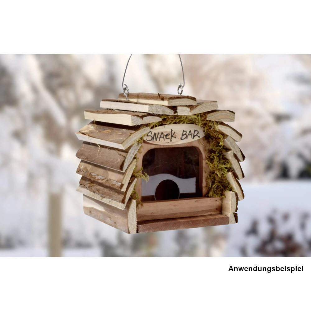Vogelfutterspender Mit Silo, Zum Aufhängen, Aus Holz 5 Vogelfutterspender Mit Silo, Zum Aufhängen, Aus Holz – Bild 3