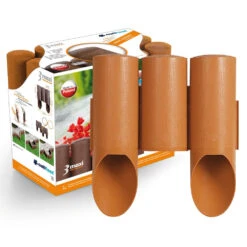 Cellfast Maxi Rasenkante Palisade 2,1 M In Ziegelrot 3er