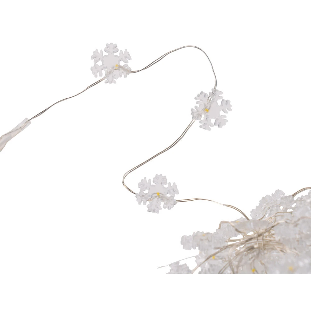LED-Lichterkette Aus Silberdraht Mit Schneeflockenmotiv Und 40 LEDs 3 LED-Lichterkette Aus Silberdraht Mit Schneeflockenmotiv Und 40 LEDs