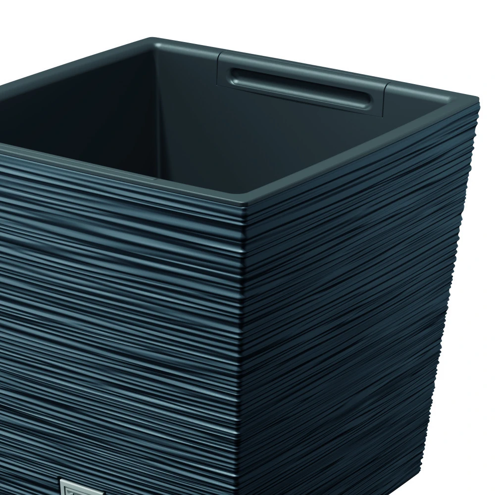 Prosperplast Pflanztopf Furu Square Low 240x240x235mm Anthrazit 4 Prosperplast Pflanztopf Furu Square Low 240x240x235mm Anthrazit – Bild 2